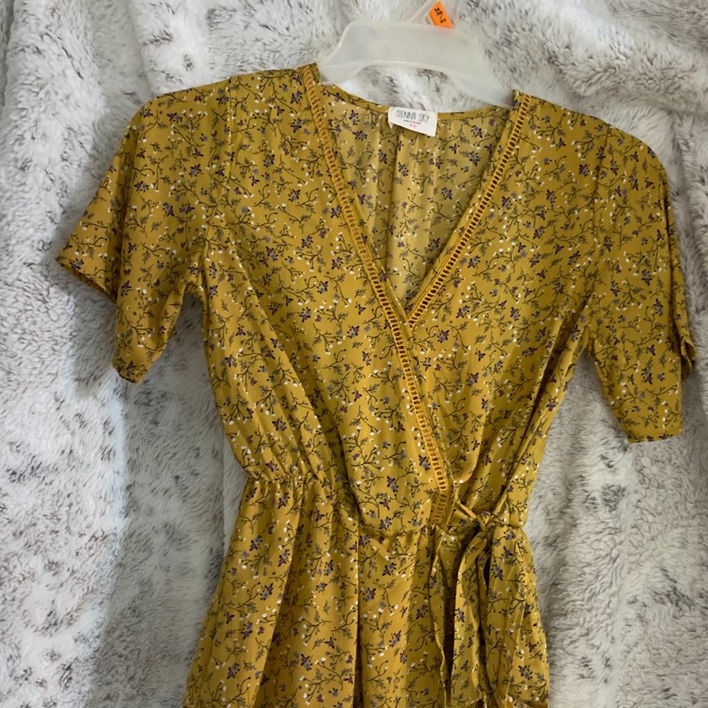 Gold floral blouse